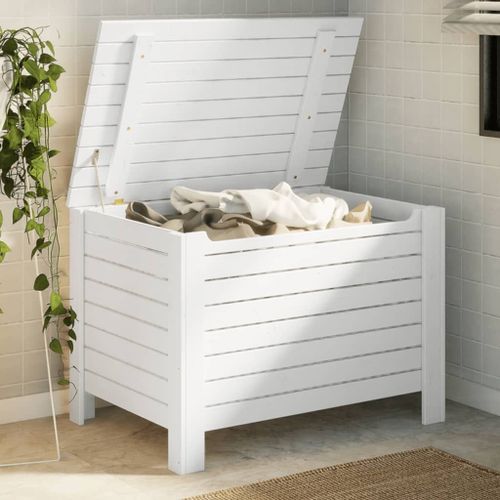 Vidaxl Boîte De Rangement Avec Couvercle Rana Blanc Bois Massif De Pin