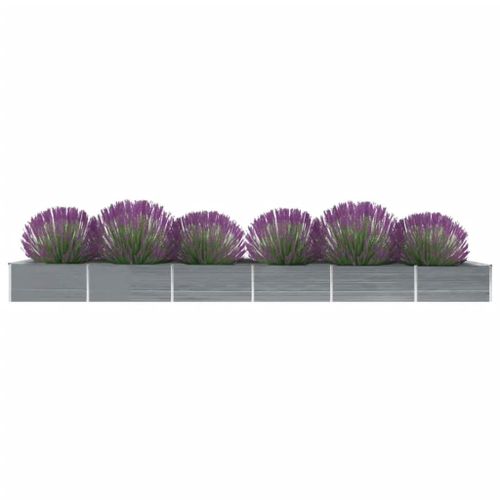 Vidaxl Lit Surélevé De Jardin Acier Galvanisé 600x80x45 Cm Gris