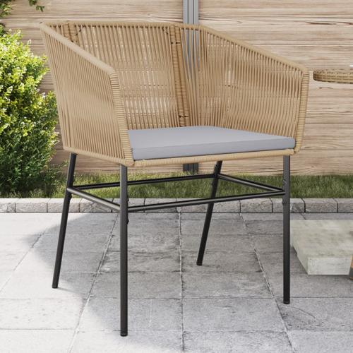 Vidaxl Chaises De Jardin Lot De 2 Et Coussins Marron Rotin