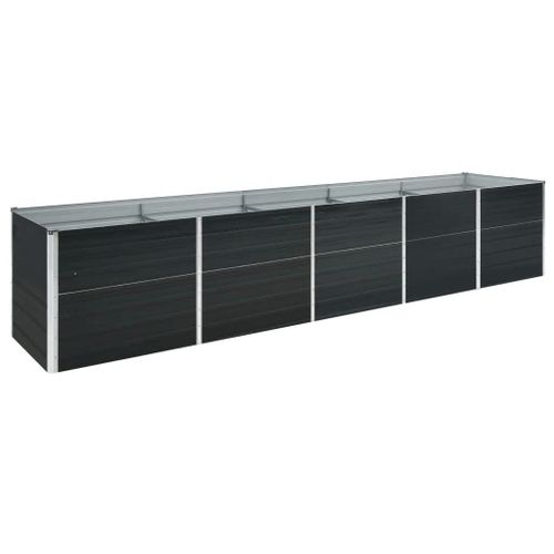 Vidaxl Lit Surélevé De Jardin Acier Galvanisé 400x80x45 Cm Anthracite