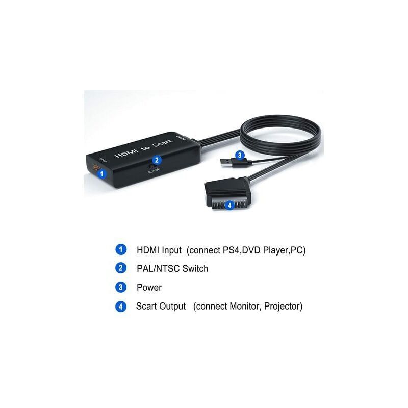 Adaptateur HDMI Peritel avec Cables HDMI et Peritel, Convertisseur ...