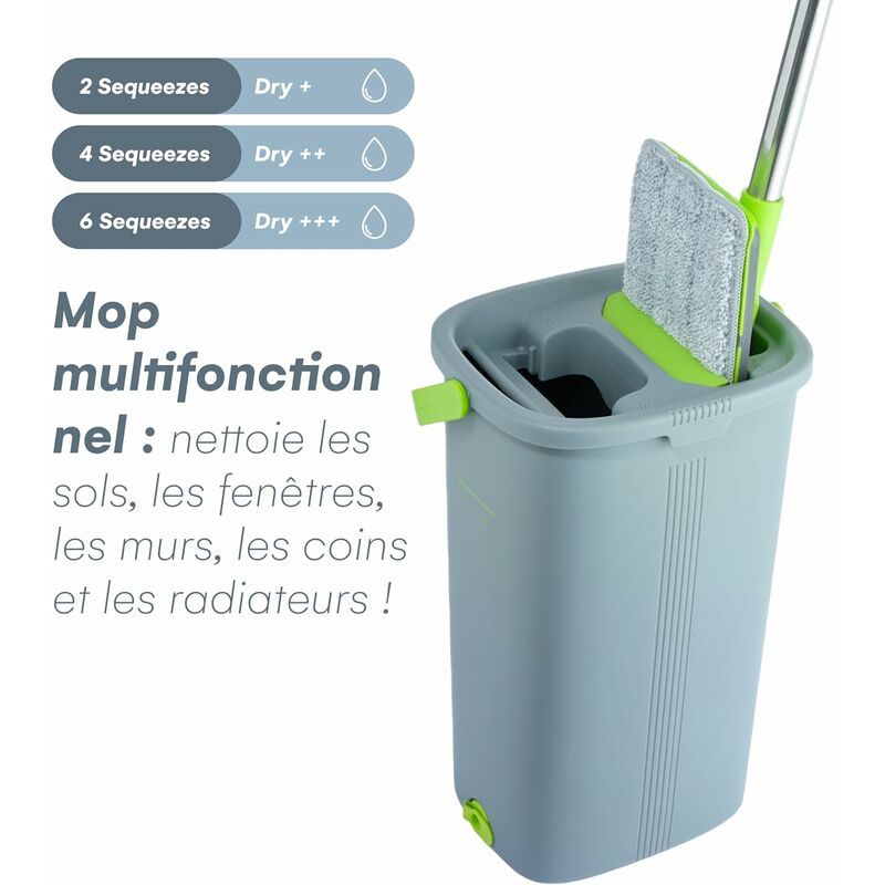 Kit Balai Serpillere & Seau Essoreur - Balai en Microfibre P... - 3