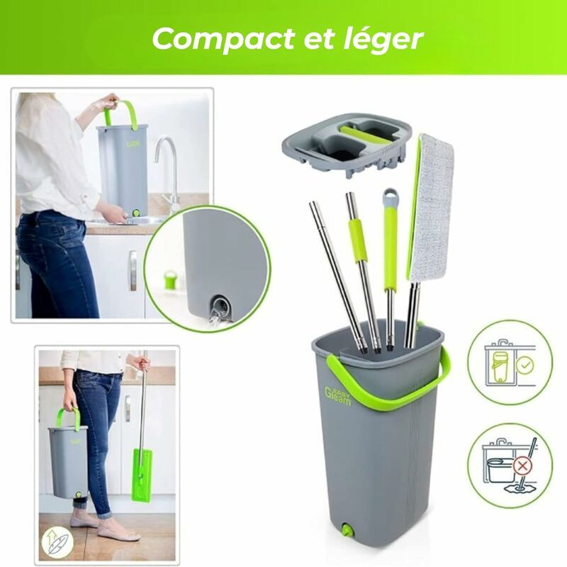 Kit Balai Serpillere & Seau Essoreur - Balai en Microfibre P... - 5