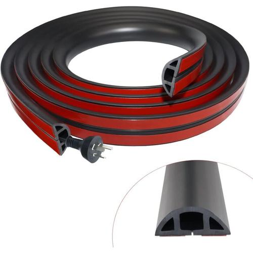 Passage de Cable au Sol adhesive 1m goulotte Passe Cable PVC Passe Cable Sol Flexible Protege Cable Cache Cable pour Bureau Maison entrepot Concert (Noir) goodnice