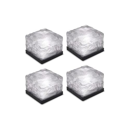 Lampe Solaire Exterieur, 4 Pieces Etanche Lampe Solaire Sol, 8 Modes D'eclairage Led Lumineuse Solaire Jardin Pour Terrasse Pelouse Route Pont Escalier (Blanc Froid) Goodnice