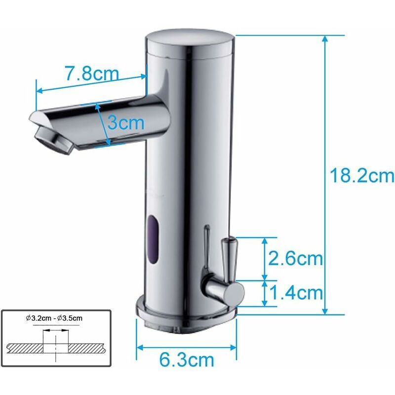 Mitigeur Lavabo Automatique a Infrarouge Robinet de Detectio... - 2