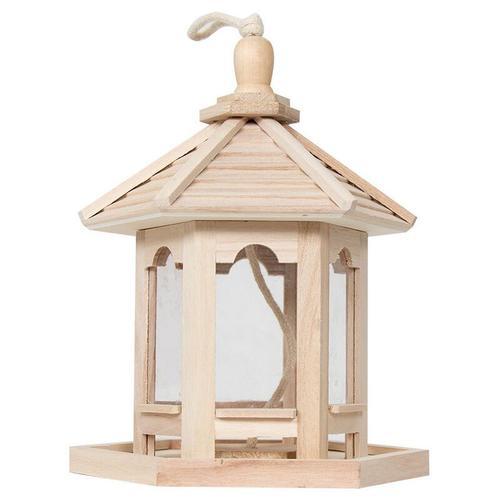 Mangeoire Pour Oiseaux Fait A La Main, 20 X 20 X 25 Cm, En Bois Goodnice