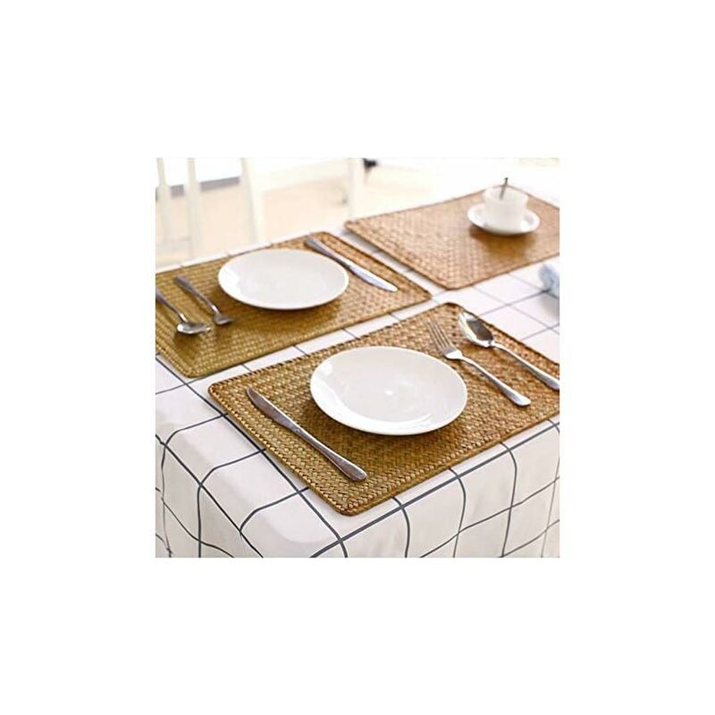 Lot De 6 Set De Table En Osier, 45 X 30 Cm, Set De Table Rec... - 3