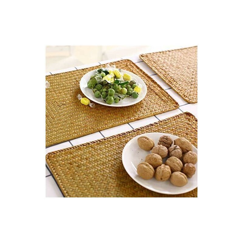 Lot De 6 Set De Table En Osier, 45 X 30 Cm, Set De Table Rec... - 4
