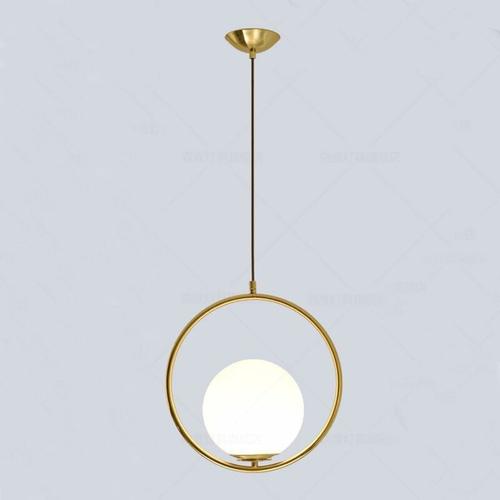 Moderne Mode Suspension Lampe Fer Verre LED Luminaire Suspension Boule Verre Vec Du Metal Dore (Or) goodnice