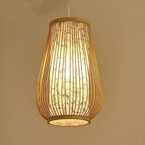 Lanterne Ancienne Chinoise Lampe A Suspension En Bambou Naturel Lustre Vintage Industriel Pour Chambre, Barsalle A Manger Goodnice