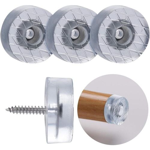 Lot De 20 Patins Antiderapants En Caoutchouc De Forme Ronde ¿18mm Pour Meubles, Chaises, Canapes, Tables Et Planchers En Bois Pour Reduire Le Bruit Transparent Minkurow Goodnice