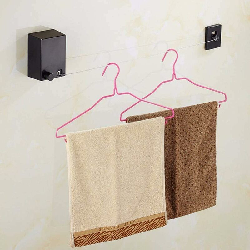 Support de sechage de blanchisserie fixe au mur de corde a l... - 5