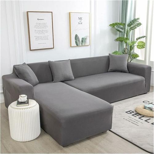 Housse De Canape D'angle En Forme De L Avec Housse Elastique Pour Canape 1/2/3/4 Places ¿Le Canape D'angle En L Doit En Acheter Deux) (Color : A, Size : 2 Places(145-185cm)) Goodnice