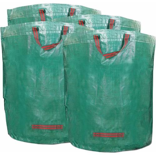 Lot de 4 dechets de jardin, feuilles, coupe verte, dechets vegetaux, compost - Format rond, autonome et pliable - Sacs a feuilles et sacs de jardin goodnice