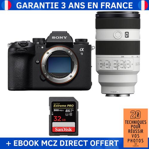 Sony A9 III + FE 70-200mm f/4 Macro G OSS II + 1 SanDisk 32GB Extreme PRO UHS-II SDXC 300 MB/s + Ebook '20 Techniques pour Réussir vos Photos' - Appareil Photo Professionnel