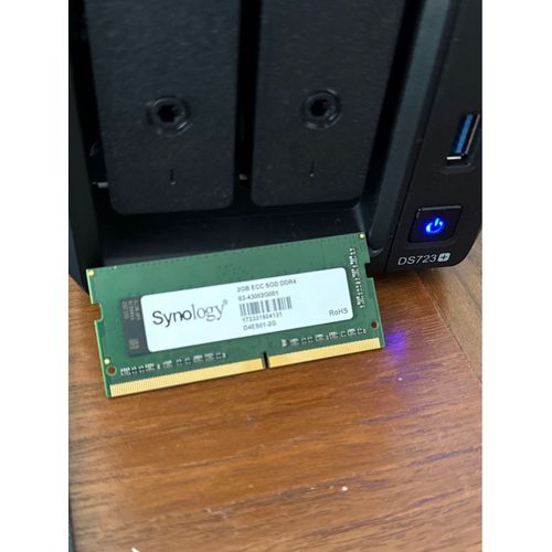 Vend RAM 2Go ECC d¿origine pour Synology 723+ pratiquement pas utilisée. Je vends car j¿ai remplacé par une ram de plus grande capacité