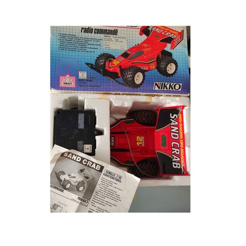 Nikko Rc Sand Crab Buggy 1/16 4wd Racing Off Road Télécommandé 4 Roues Motrices 2x2 Vitesses Electronique Turbo Grand Lent Mecanic Suspension Avant Arriere Virage Control Rétro Collection Vintage 1980-Nikko