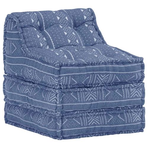 Vidaxl Pouf Modulaire Indigo Tissu