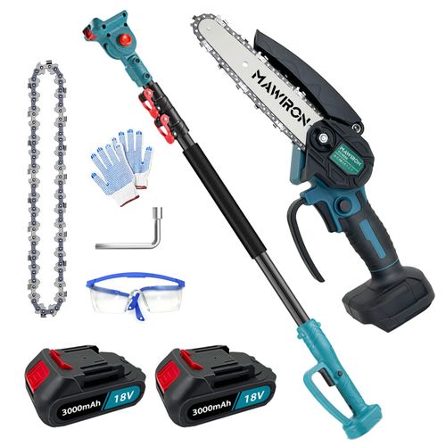 Mini tronçonneuse avec,6 pouces SCIE ELECTROPORTATIVE ,2 PCS 3000mah batterie et chargeur-Compatible Avec Batteries Makita