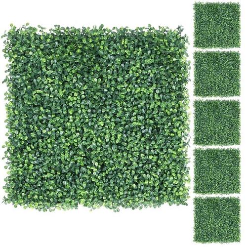 Yaheetech 6 Pièces Haie Artificielle 50 cm × 50 cm Mur Végétal Artificiel en Polyéthylène Faux Mur Végétal pour Extérieur Intérieur Jardin Balcon Terrasse