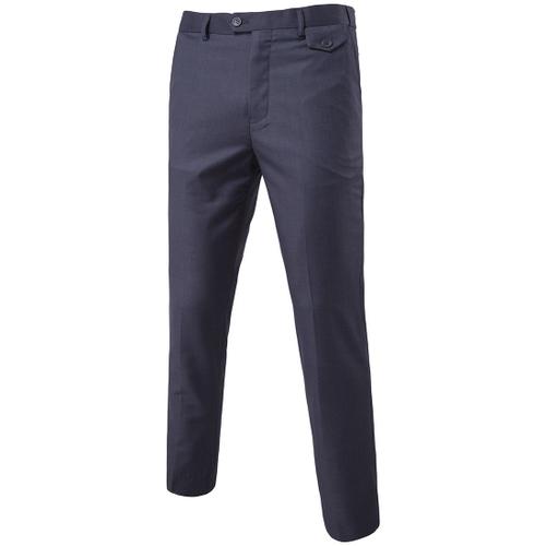 Pantalon Habillé Homme Sans Pince ? Taille Ajustable Slim Fit Pantalon Costume Classique Couleur Unie