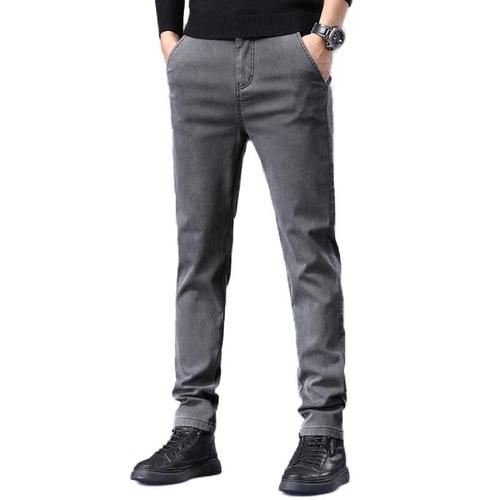 Jeans Slim Fit Pour Homme Stretch Casual Pantalon En Denim 5 Poches Effet Délavé Pour Printemps Et Automne