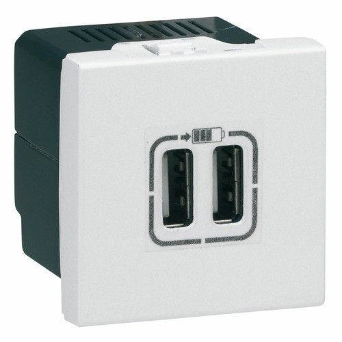 MODULE CHARGEUR 2 USB TYPE A + TYPE C BLANC LEGRAND 077592