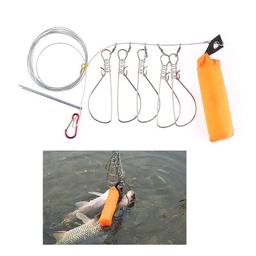 Accessoires De Pêche En Acier Inoxydable Pêche Serrure Boucle Poisson Serrure Ceinture Pêche Stringer Cordes