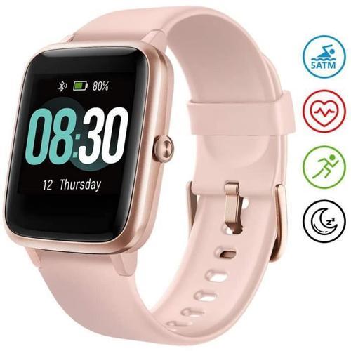 Montre Connectée Smartwatch Femme Homme Montre Sport Podomètre Cardio Chronomètres, Bracelet Connecté Ip68 Étanche, Montre Tactile