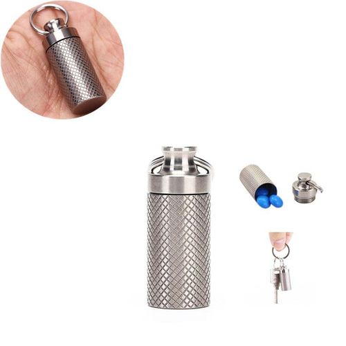 Médecine joint Capsule bouteille porte-clés alliage étanche bidon Multi outils extérieur étanche bidon titane