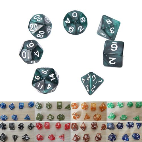 7 Pièces Dés Mdn D & D Jeu De Jeux D10 Multi-Face Gemme Dés Die Vente Chaude