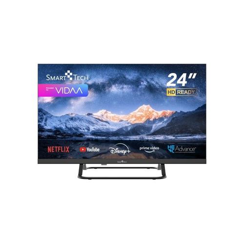 Smart Tech 24HV02V - 24" - Smart TV LED HD 60 cm VIDAA - Molotov, Netflix, Prime Video, Disney+, Youtube, Plex - 3xHDMI - 2xUSB - Mode Hotel