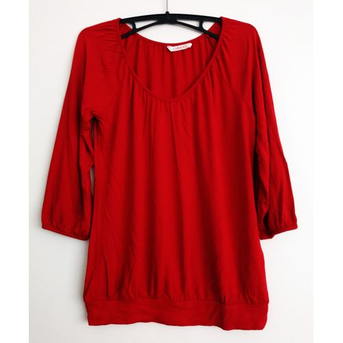 T Shirt Rouge. Manches 3 / 4. Camaieu. Viscose. Elasthanne. Taille 36