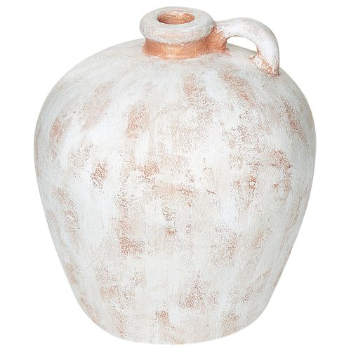 Terre cuite Vase décoratif 30 cm Blanc IPOH