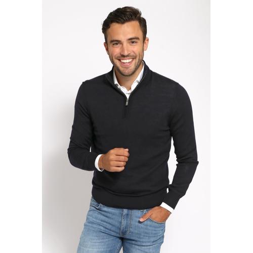 Suitable Merino Half Zip Sweater Marine Bleu Foncé Bleu Taille Xl