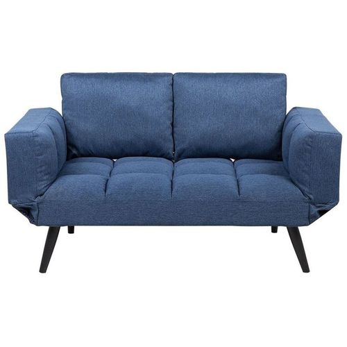 Canapé Convertible 2 Places En Tissu Bleu Marine Brekke