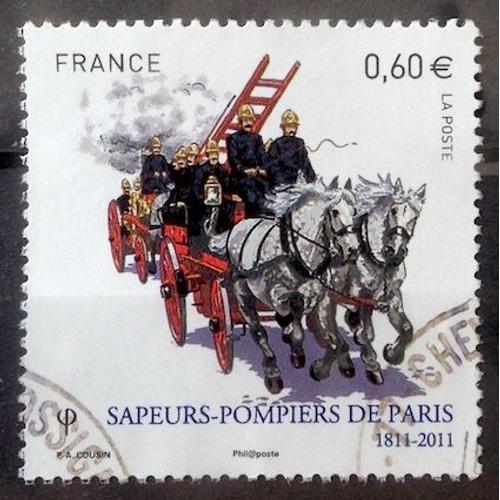 Sapeurs-Pompiers De Paris - Pompe À Vapeur Tirée Par Chevaux 0,60€ (Très Joli N° 4582) Obl - France Année 2011 - Brn83 - N32761