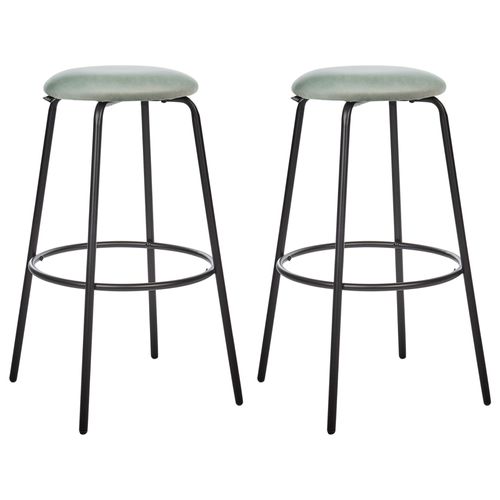 Lot De 2 Tabourets De Bar Morton Velours Vert Menthe