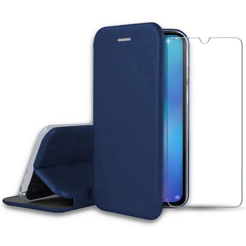 Pack Ibroz Xiaomi Mi 9 Se Etui Cuir Bleu