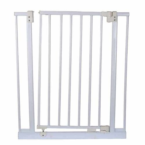 NORDLINGER PRO Barrière de sécurité avec Portillon pour Animaux - Métal - Blanc - 69 à 73 cm - 74 cm de hauteur