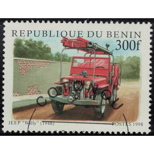 Bénin 1998 Oblitéré Used Transports Voiture Véhicule Polyvalent Pompiers Jeep Willy 1948 Su