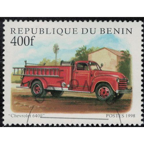 Bénin 1998 Oblitéré Used Transports Voiture Des Pompiers Chevrolet 6400 Su