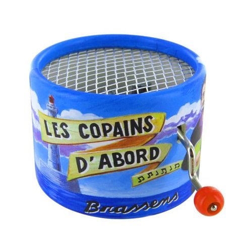Les Copains D'abord (G. Brassens) - Boîte À Musique À Manivelle Ronde En Carton Avec Mécanisme Musical De 18 Notes - Bpm-12-Copains