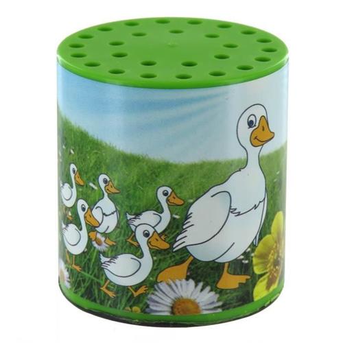 Boîte À Meuh Ou Boîte À Canard Traditionnelle Pour Entendre Le Cri D'un Canard (Coin Coin) Avec Étiquette De Canards Et De Canetons