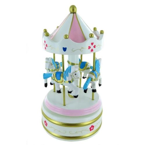 La Valse Du Carrousel (Rodgers) - Boîte À Musique - Carrousel - Manège Musical Miniature En Bois Avec Chevaux Tournants (Réf: 16012)