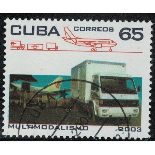 Cuba 2003 Oblitéré Used Transport Multimodal Aérien Camion Avion Rail Route Su