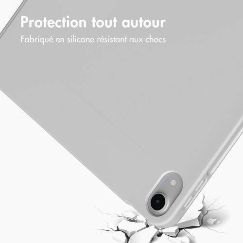Accezz Étui De Téléphone Portefeuille Smart Silicone Ipad Air 11 Pouces (2024) M2 / Air 5 (2022) / Ipad Air 4 (2020) Gris