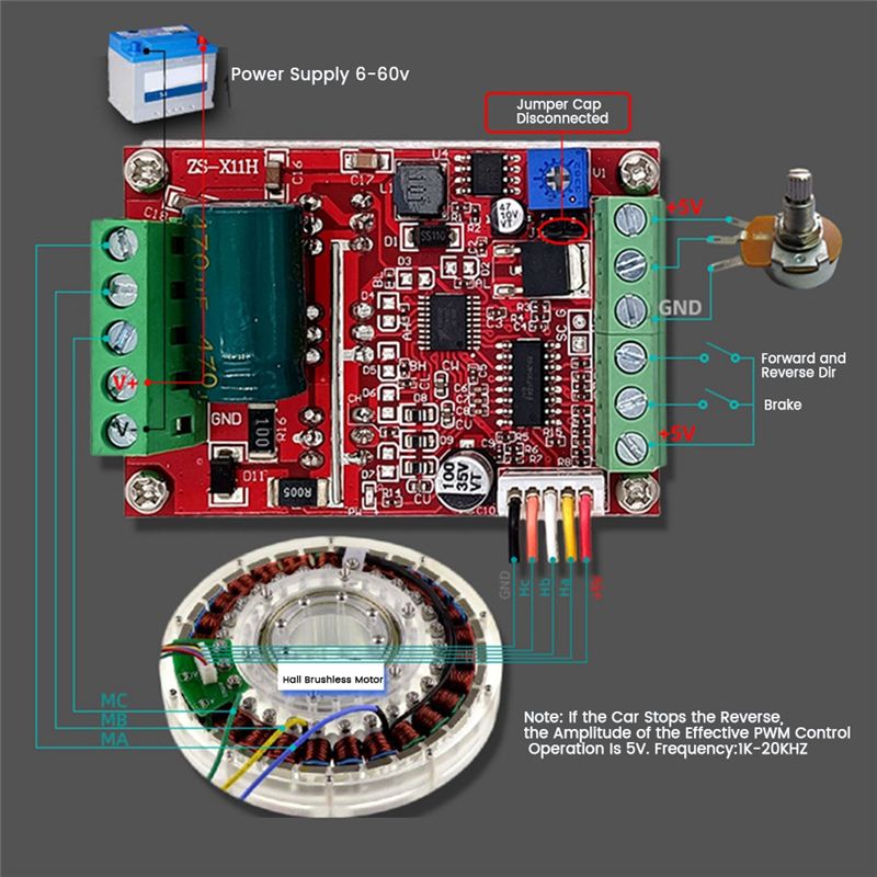 6-60V BLDC Triphas DC ContrLeur de Moteur Brushless 400W P... - 5