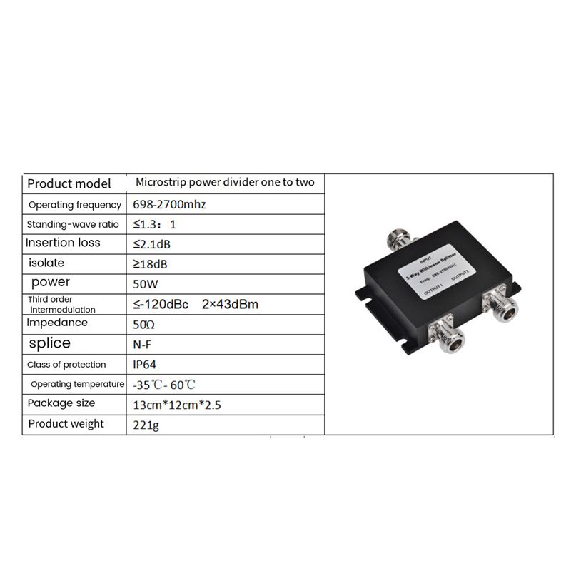 698-2700Mhz 2 Way Splitter Power Splitter Divider Gsm 4G Lte... - 2